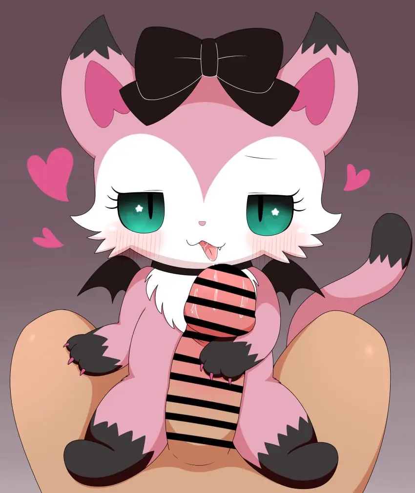 Image female,solo,penis,censored,censored_penis,vampire,handjob,paws,ribbon,heart,feline,sega,pink_fur,sanrio,azuo,beatcats,mia_(beatcats),pawjob,sega_fave,sega_toys