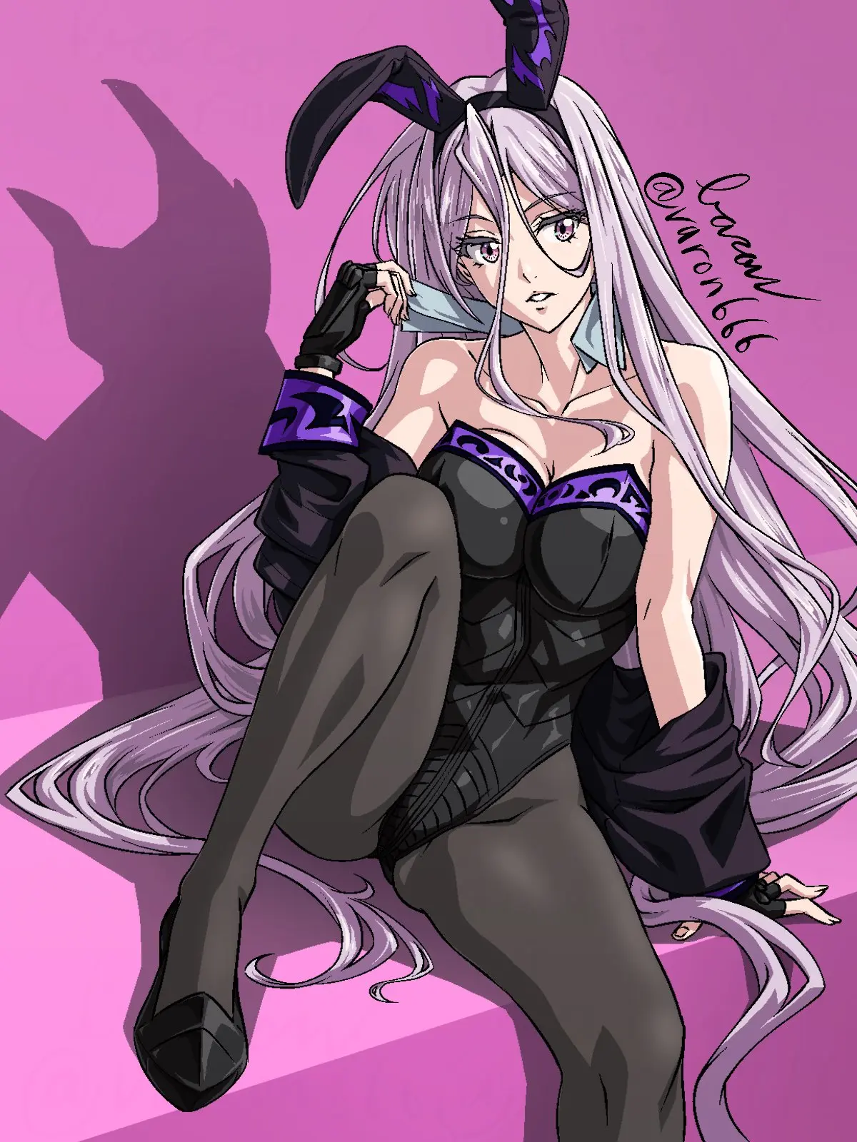 Image female,long_hair,bunny_ears,bunnysuit,baron_(artist),fuuto_pi,kamen_rider,kamen_rider_w,tokime,varon666