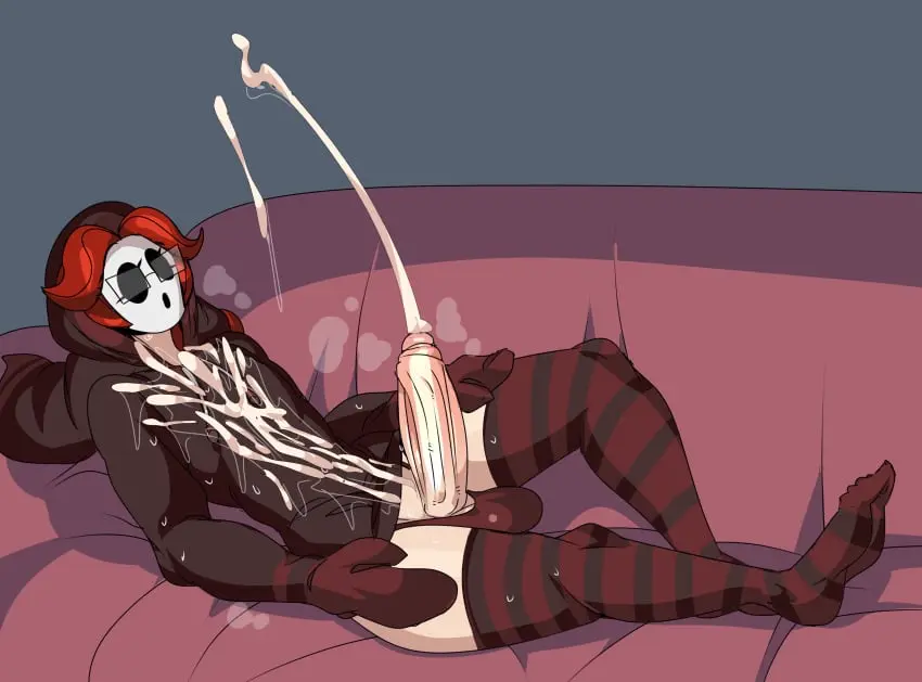 Image blush,nipples,solo,1boy,male,nude,penis,tongue_out,red_hair,big_penis,uncensored,futanari,intersex,freckles,feet,male_only,glasses,original,pale_skin,eyes_rolling_back,mario_(series),nintendo,dickgirl,cum_on_body,black_fingernails,thick_penis,cumming,cum_on_self,hands_on_hips,trans_woman,transfem,black_toenails,captain_kirb,nat_(riteliso),shy_guy,shooting_cum