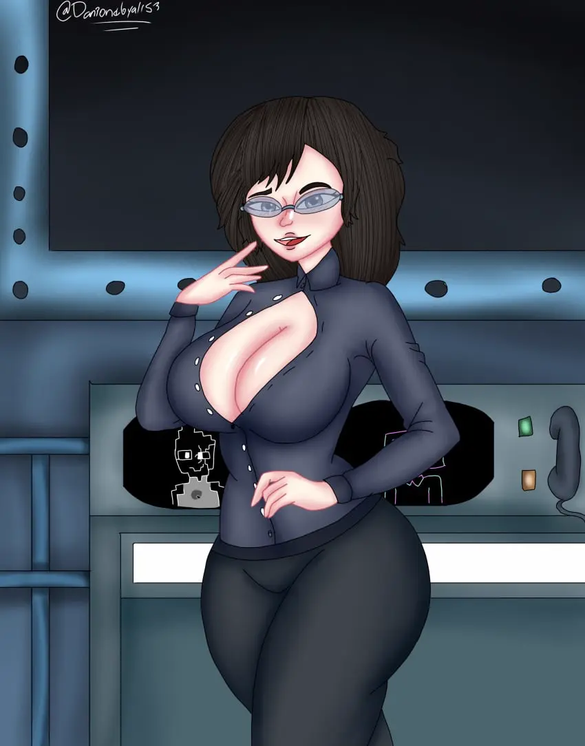 Image big_breasts,breasts,female,skibidi_toilet,danionebyall53_(artist),pillow_shading,camera_woman,camera_woman_(skibidi_toilet),camerawoman_(skibidi_toilet),cathy_(skibidi_toilet),semi-naked