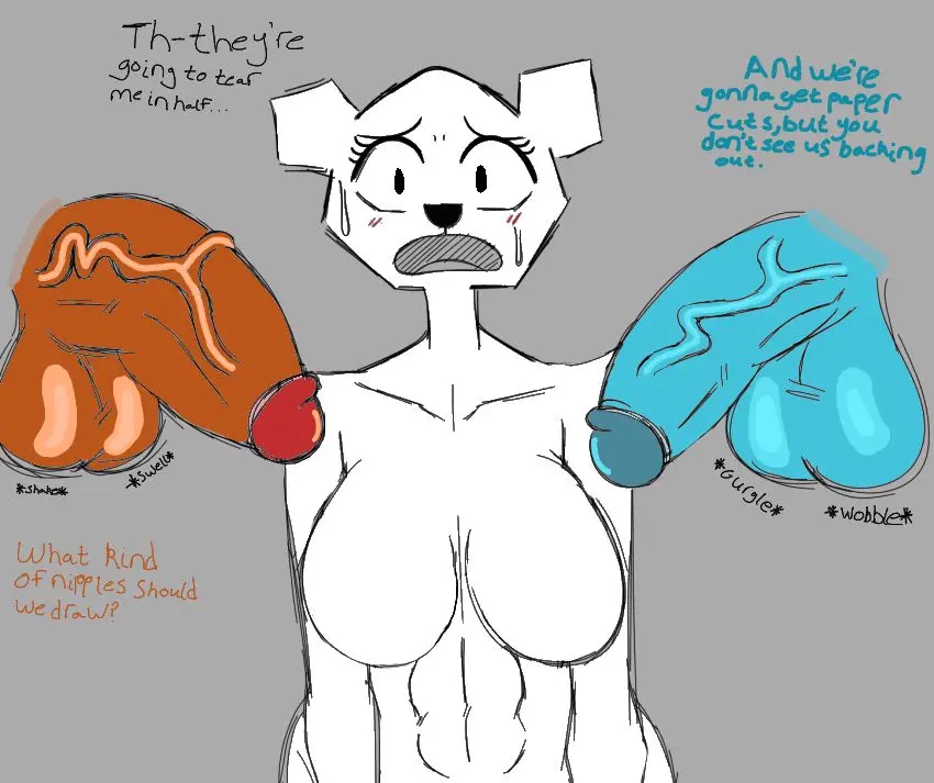 Image 1girls,female,male,penis,sweat,2boys,balls,huge_cock,veiny_penis,text,scared,flaccid,flaccid_penis,huge_balls,large_penis,sweating,nervous,onomatopoeia,fat_cock,no_nipples,the_amazing_world_of_gumball,gumball_watterson,darwin_watterson,teri_(tawog),thedomely