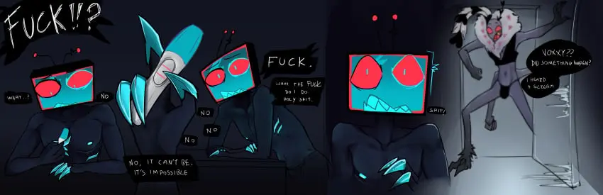 Image intersex,pregnant,cuntboy,hazbin_hotel,pregnant_male,mpreg,pregnant_cuntboy,vox_(hazbin_hotel),valentino_(hazbin_hotel),in_denial,kahvidemoni