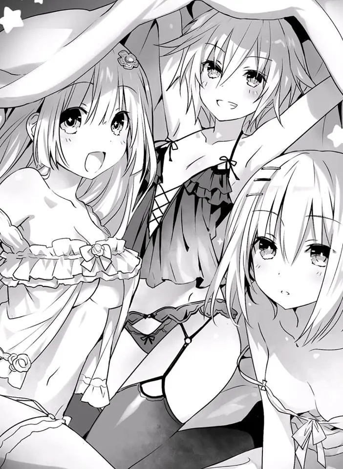 Image big_breasts,breasts,female,hair_ornament,long_hair,open_mouth,smile,short_hair,thighhighs,panties,small_breasts,thighs,bare_shoulders,belly_button,lingerie,white_lingerie,bed,black_and_white,garter_belt,garter_straps,date_a_live,official_art,black_lingerie,novel_illustration,tsunako,tobiichi_origami,izayoi_miku,shoulder_pads,honjou_nia