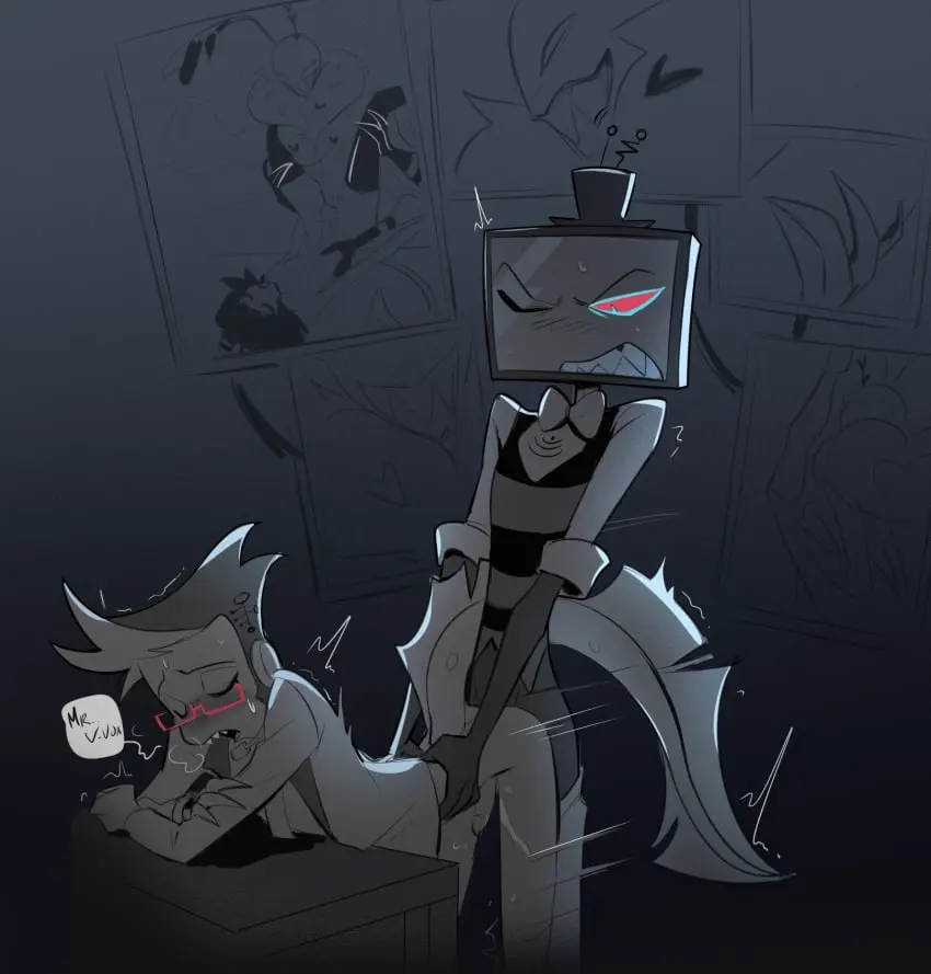 Image male,penis,2boys,anal_sex,yaoi,english_text,partially_clothed,hazbin_hotel,english,twink,tv,vivienne_medrano,vox_(hazbin_hotel),multiple_angles,valentino_(hazbin_hotel),oboroboroo,vox's_assistant_(hazbin_hotel)