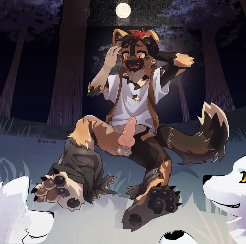 Image clothed,clothing,hi_res,human,pants,shirt,black_hair,male,penis,red_hair,white_skin,erection,orange_eyes,feet,male_only,hair,anthro,tan_body,mythology,absurd_res,canid,canine,canis,fur,genitals,mammal,wolf,paws,partially_clothed,black_nose,2024,white_body,male_focus,brown_fur,animal_genitalia,animal_penis,canine_genitalia,canine_penis,mythological_canine,mythological_creature,transformation,were,werecanid,werecanine,werewolf,topwear,tan_fur,brown_body,feral,t-shirt,foot_focus,torn_pants,torn_clothing,bottomwear,pawpads,open_clothing,vest,open_topwear,african_wild_dog,open_vest,black_pawpads,species_transformation,human_to_anthro,torn_bottomwear,mid_transformation,ra'zim,heel_pad,lycanthropy,padded_palms,paint_(razim),paint_(recallers_of_the_lost),recallers_of_the_lost_pathfinder,terri_the_dragon