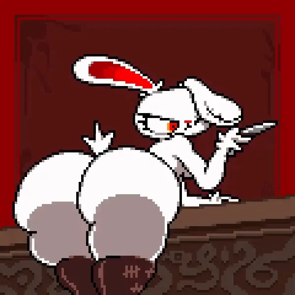 Image 1girls,female,female_only,solo,furry,ass,bubble_butt,bunny_ears,bunny_girl,animated,gif,lagomorph,bunny,scratching,knife,bloody_bunny,bloody_bunny_(character)