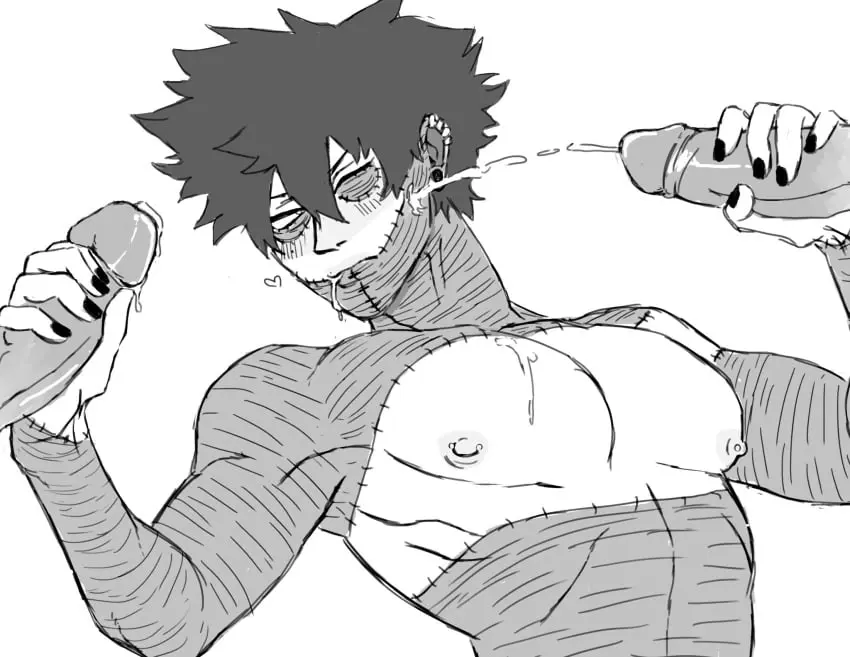 Image cum_on_face,male,penis,big_penis,male/male,male_only,yaoi,my_hero_academia,gay,boku_no_hero_academia,handjob,masturbation,double_handjob,dabi,todoroki_touya,touya_todoroki