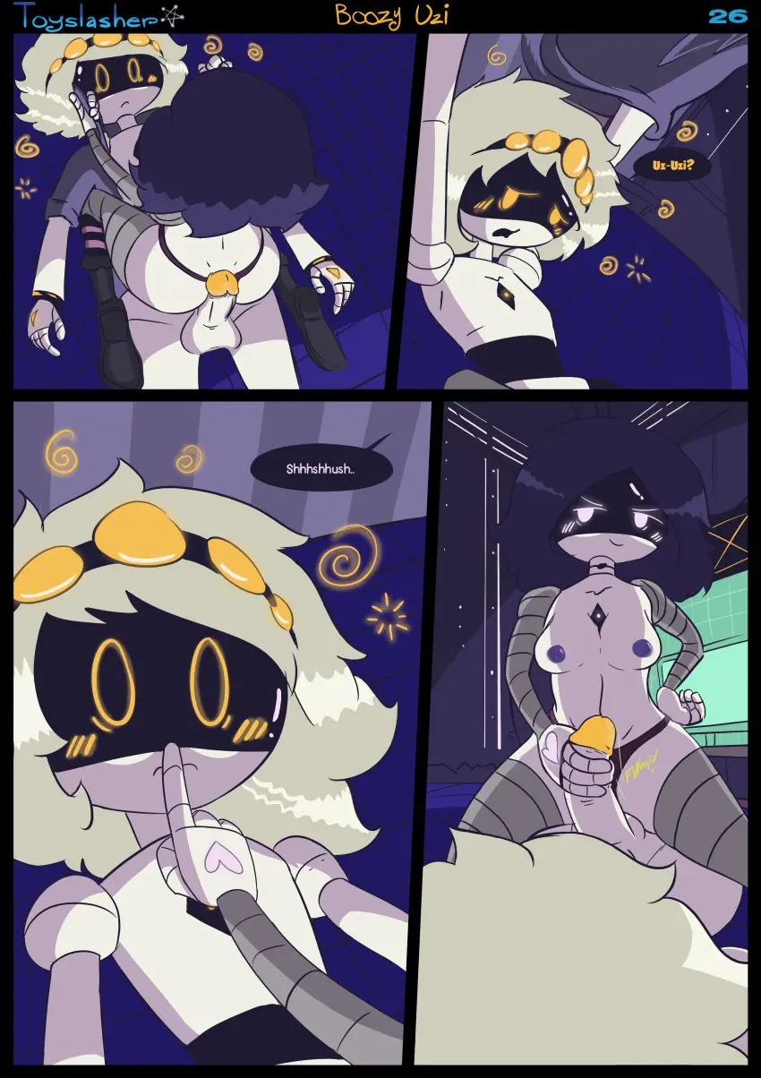 Image 1girls,breasts,female,nipples,1boy,male,penis,erection,humanoid,male/female,2d,text,comic,comic_page,erect_penis,robot,robot_girl,robot_humanoid,page_number,robot_boy,murder_drones,uzi_(murder_drones),screen_face,humanoid_male,n_(murder_drones),humanoid_female,boozy_uzi,boozy_uziesp,toyslasher,page_26
