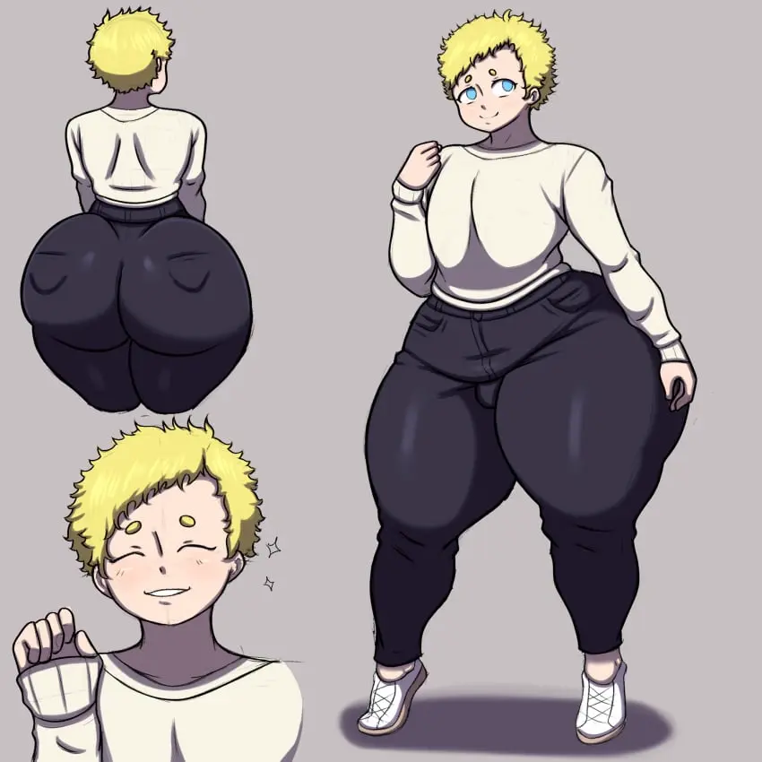 Image highres,simple_background,smile,1boy,blue_eyes,male,short_hair,huge_ass,thick_thighs,femboy,male_only,smile_at_viewer,tagme,blonde_hair,1femboy,oc,back_view,front_view,sweater,huge_thighs,jeans,character_sheet,skin_tight,light-skinned_femboy,jackov,closed_eyes_smile,fat_ass_femboy,almar_mjölner