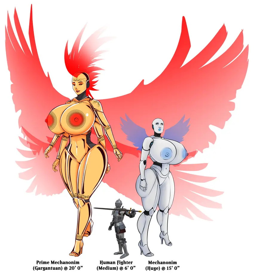 Image breasts,female,nipples,red_eyes,standing,red_hair,huge_ass,thick_thighs,humanoid,wide_hips,areolae,gold_(metal),size_difference,angel_wings,huge_breasts,wings,hyper_breasts,angel,red_lipstick,high_heels,blue_nipples,white_body,height_difference,bald,metallic_body,robot,robot_girl,robot_humanoid,macro,translucent_hair,robot_joints,mohawk,mohawk_(hairstyle),hologram,red_wings,angel_girl,size_play,robotic_arm,robotic,huge,blue_lips,becsantus,mechanonim,robotic_angel,translucent_wings,bald_female,holographic,see-through_wings