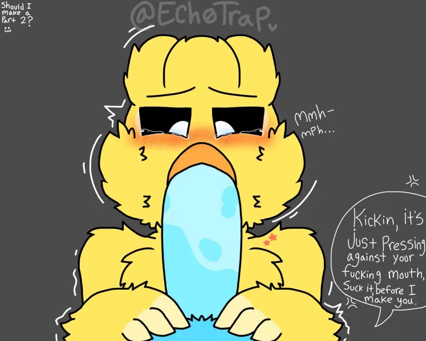 Image male,furry,male/male,crying,gay,blowjob,yellow_body,yellow_fur,furry_only,no_humans,annoyed,nervous,yellow_skin,cyan_skin,chicken,gallus_(genus),critters_(poppy_playtime),poppy_playtime,poppy_playtime_(chapter_3),smiling_critters,gallus,kickinchicken,kickinchicken_(poppy_playtime),elephant,trunk_(anatomy),choking_on_cock,bubba_bubbaphant,cyan_body,cyan_fur,trunk,lancer_xx