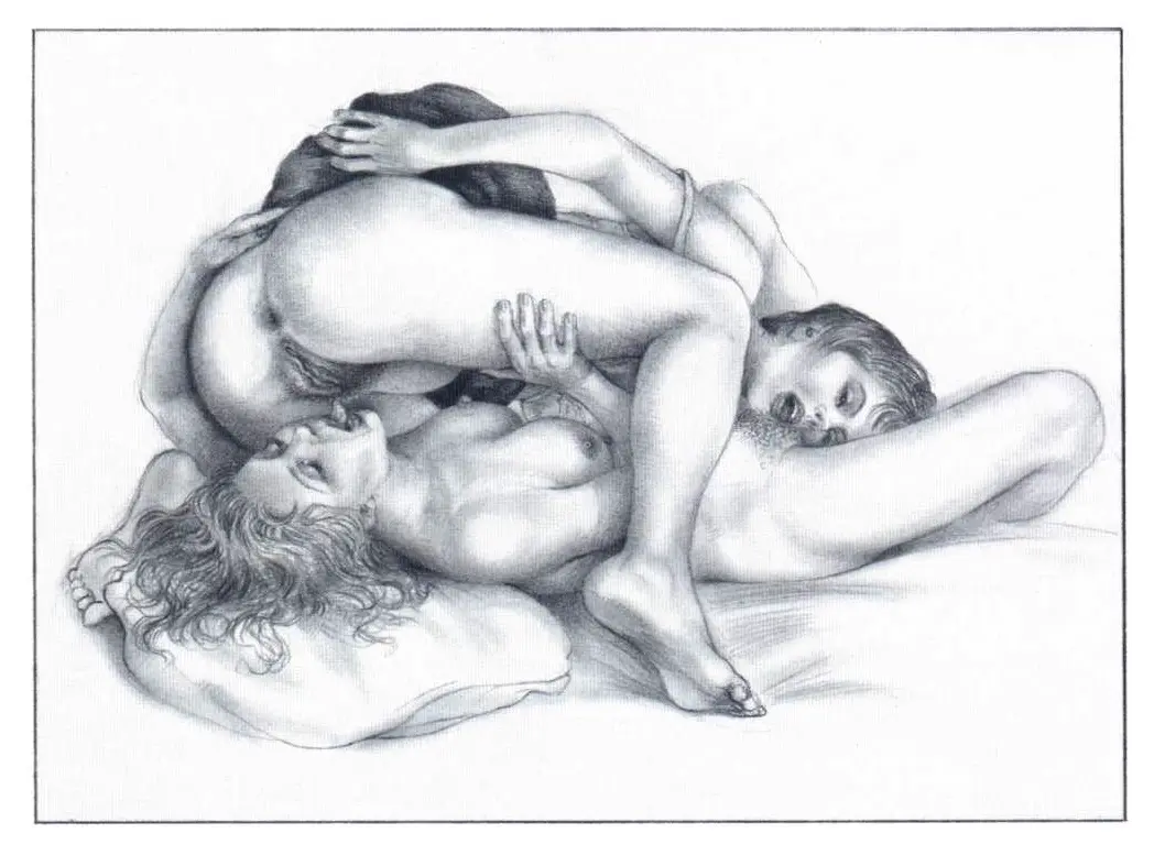 Image female,nipples,open_mouth,2girls,short_hair,tongue_out,boobs,tongue,ass,2d,tagme,black_and_white,skirt,yuri,2d_(artwork),pillow,2d_artwork,hairy_pussy,traditional_art,drawing,pastel,traditional_drawing_(artwork),pussy_licking,chalk,lynn_paula_russell_(artist)