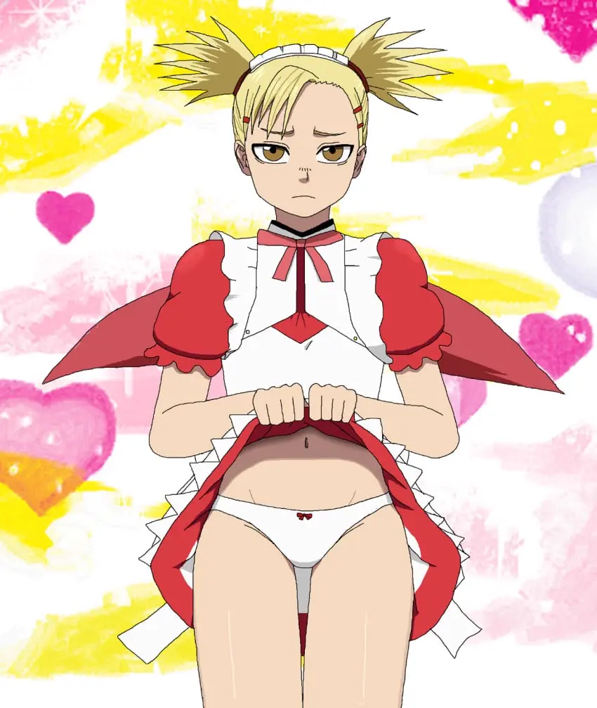Image 1girls,female,looking_at_viewer,panties,blonde_hair,presenting,maid,white_panties,bleach,skirt_lift,hiyori_sarugaki,sarugaki_hiyori,yonkaku