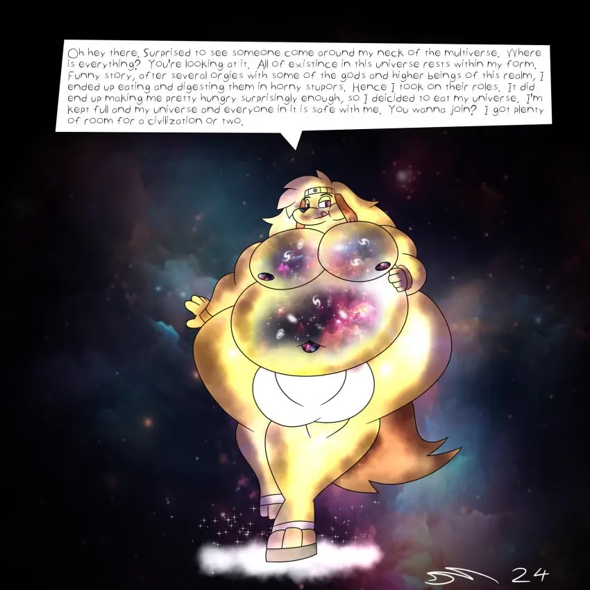 Image hi_res,male,anthro,deity,absurd_res,canid,canine,canis,domestic_dog,mammal,2024,cosmic_background,cosmic_hair,2020s,overweight,cosmic_fur,ethereal_hair,overweight_male,male_pred,overweight_anthro,invalid_tag,dirtymac,cosmic,cosmic_flesh,divine