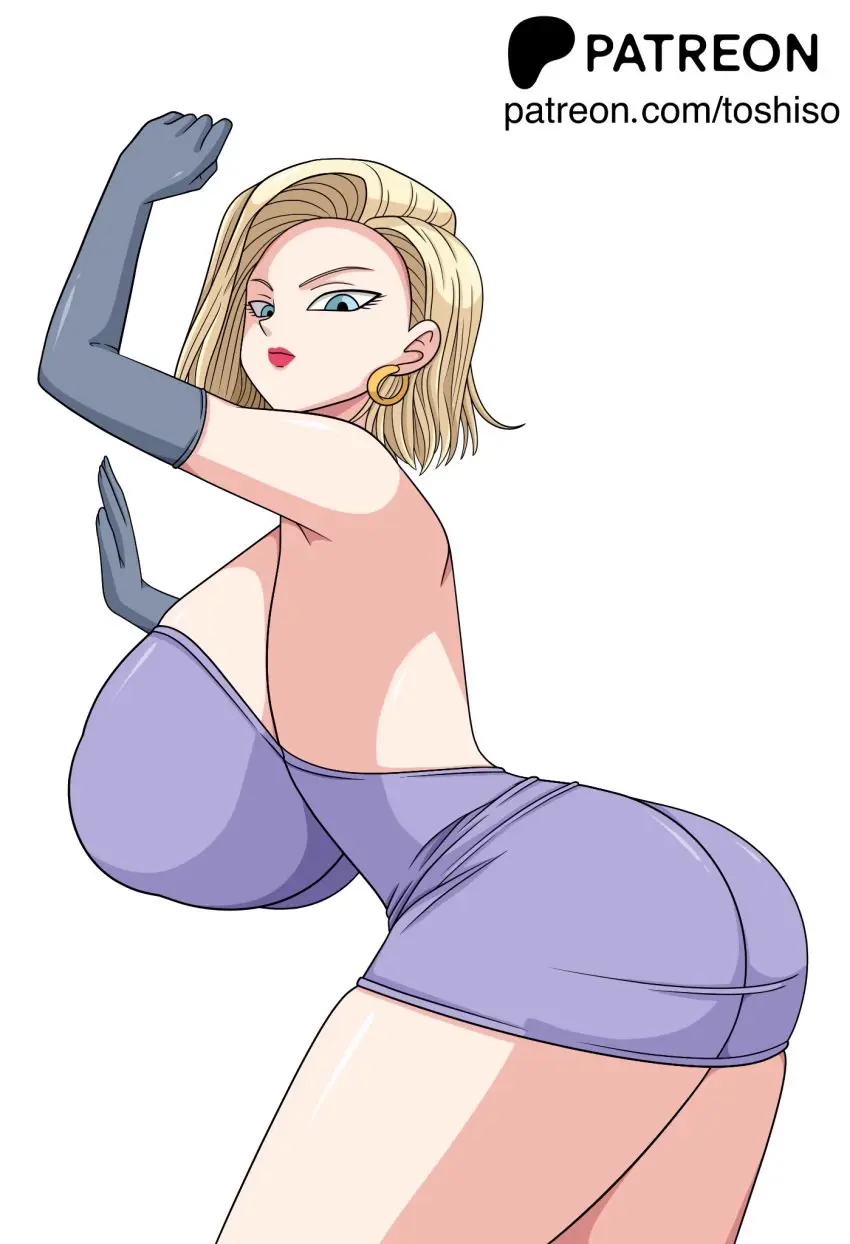 Image 1girls,breasts,female,blue_eyes,short_hair,huge_ass,voluptuous,wide_hips,cleavage,gigantic_breasts,blonde_hair,android_18,dragon_ball,curvy,alternate_version_available,cameltoe,thick_lips,blonde_hair_female,puffy_nipples,yellow_hair,erect_nipples,short_hair_female,red_lips,huge_areolae,blonde,blue_eyes_female,toshiso