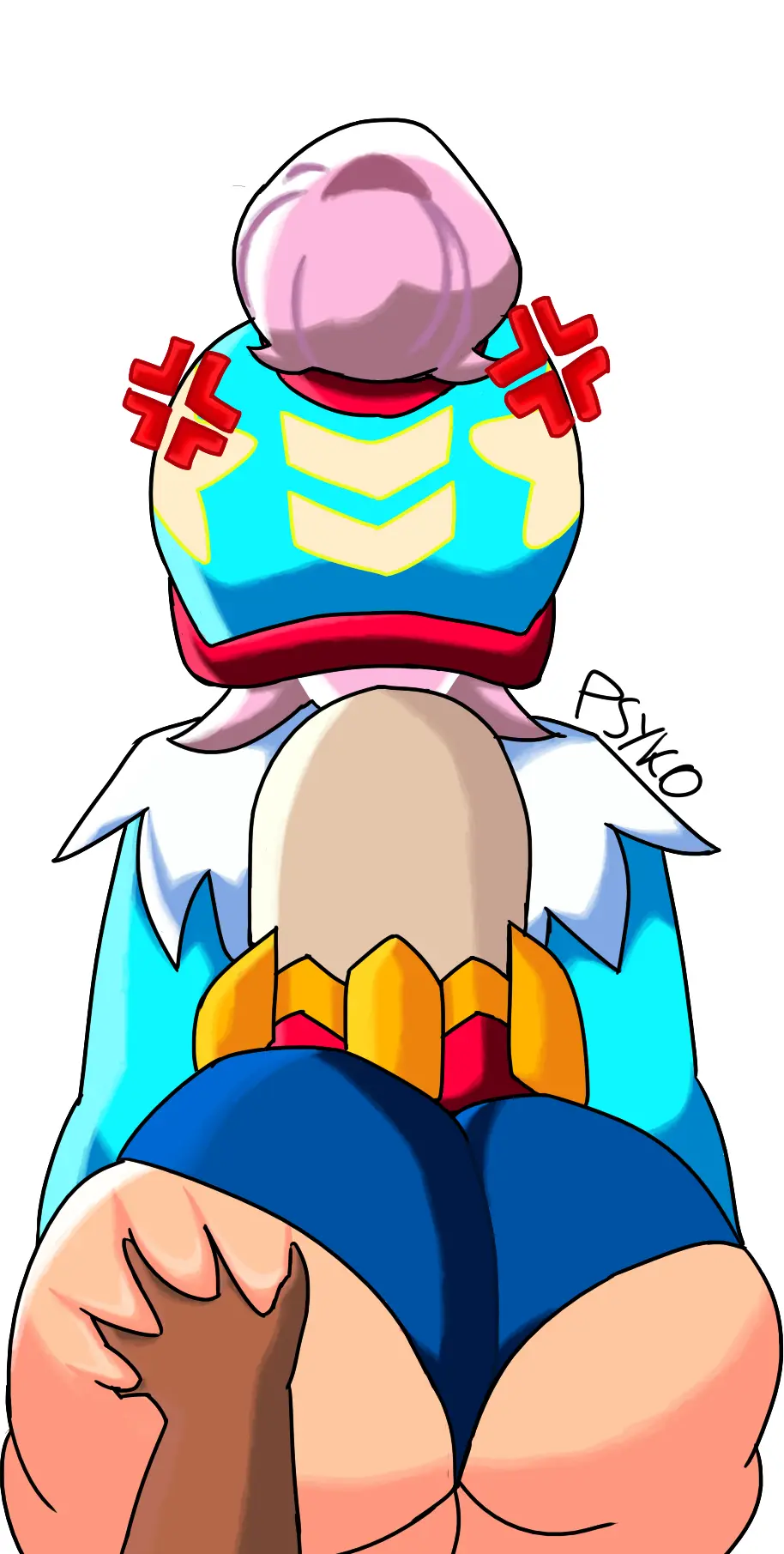 Image 1girls,female,light-skinned_female,simple_background,white_background,1boy,male,penis,ass,dark-skinned_male,artist_name,pink_hair,dick,artist_signature,ass_focus,ass_grab,angry,2024,brawl_stars,helmet,janet_(brawl_stars),psyko,psykopuffik_frik,ripped_shirt