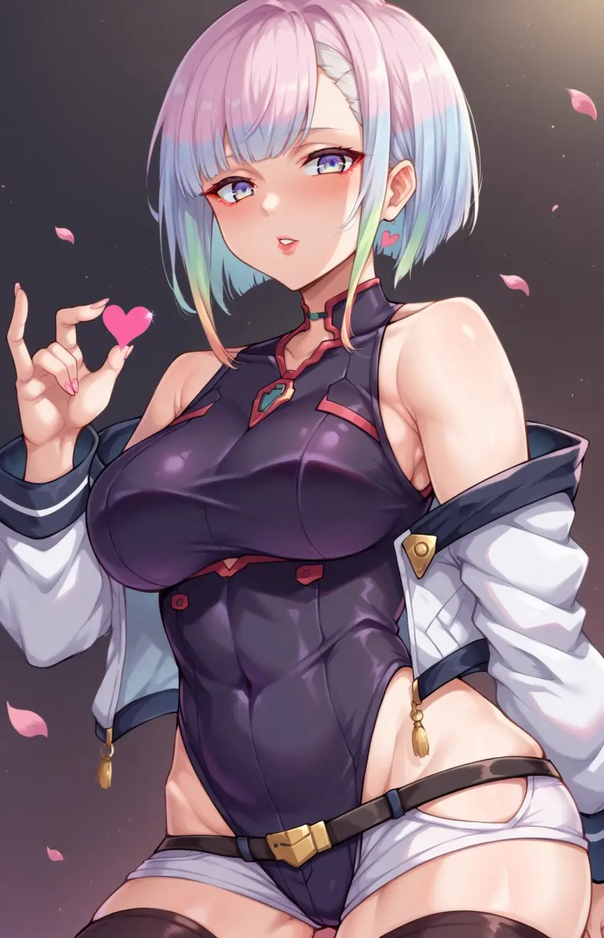 Image breasts,female,patreon,ai_generated,medium_breasts,heart,cyberpunk:_edgerunners,lucyna_kushinada,kawaii_waifus