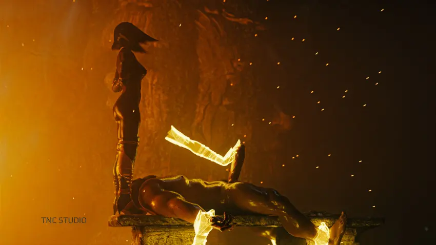 Image female,male,interracial,unseen_male_face,dark-skinned_female,restrained,bondage,light-skinned,ebony,mortal_kombat,mortal_kombat_x,edenian,ritual,tncstudio,tanya_(mortal_kombat)