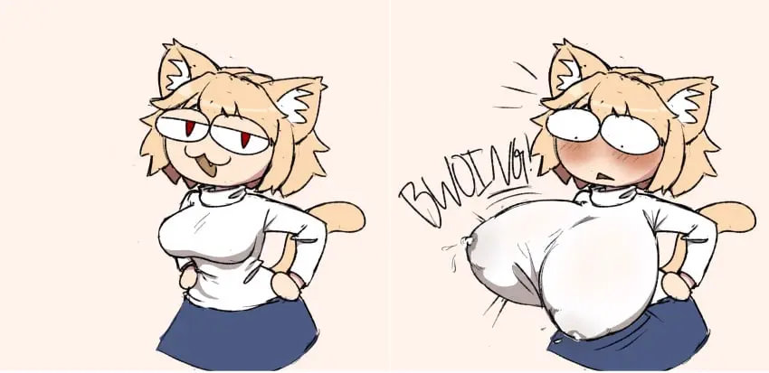 Image 1girls,big_breasts,blush,breasts,female,red_eyes,furry,cat_ears,huge_breasts,cat_tail,lactating,lactation,breast_expansion,onomatopoeia,suprised,suprised_look,funny,type-moon,melty_blood,tsukihime,neco-arc,suprised_expression,shabingad,suprised_eyes