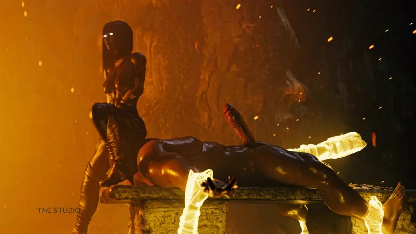 Image female,male,interracial,unseen_male_face,dark-skinned_female,restrained,bondage,light-skinned,ebony,mortal_kombat,mortal_kombat_x,edenian,ritual,tncstudio,tanya_(mortal_kombat)