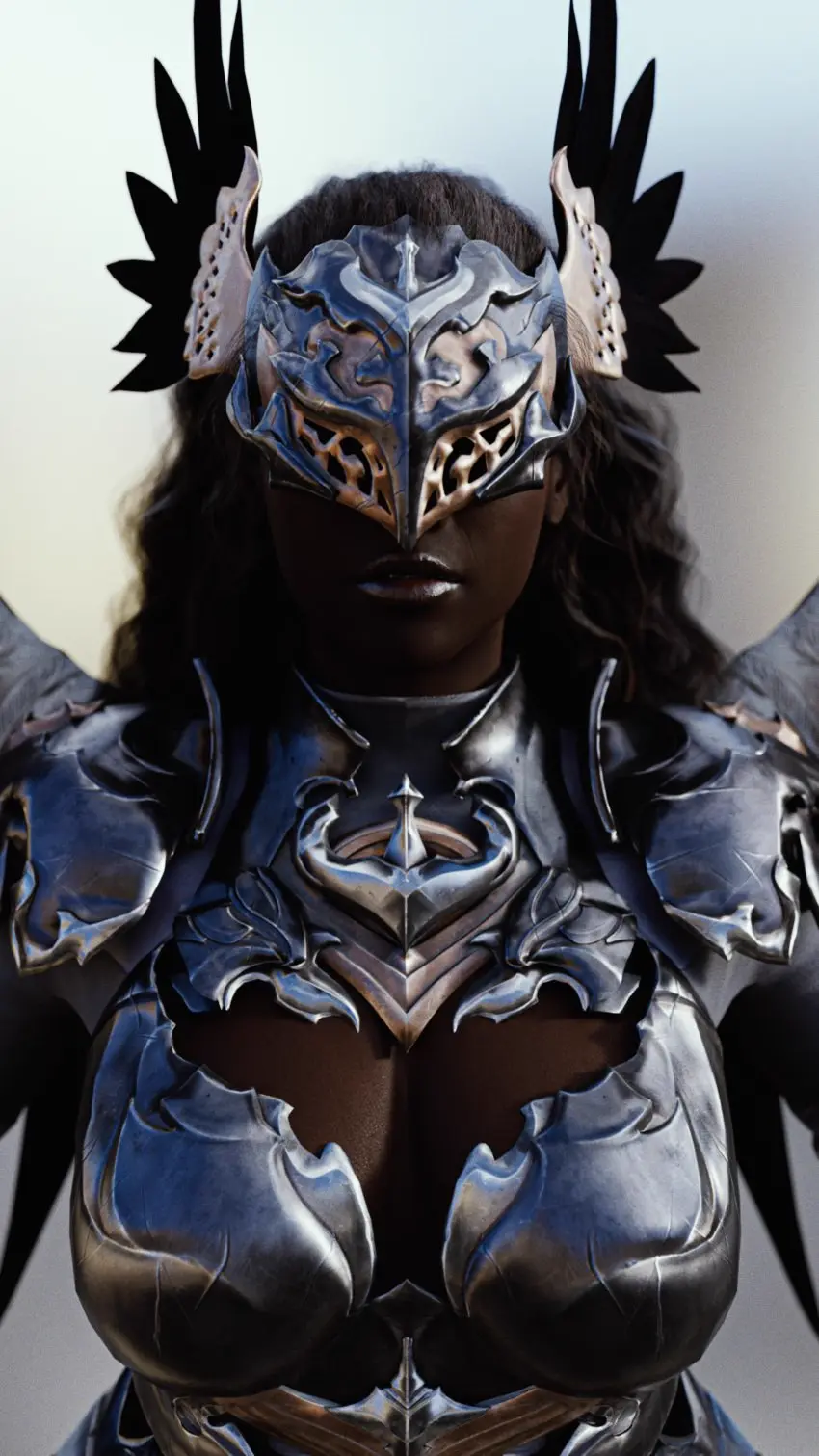 Image female,dark_skin,goddess,dark-skinned_female,armor,portrait,ebony,tncstudio,valkyrie,hilde_(valkyrie_elysium),valkyrie_elysium