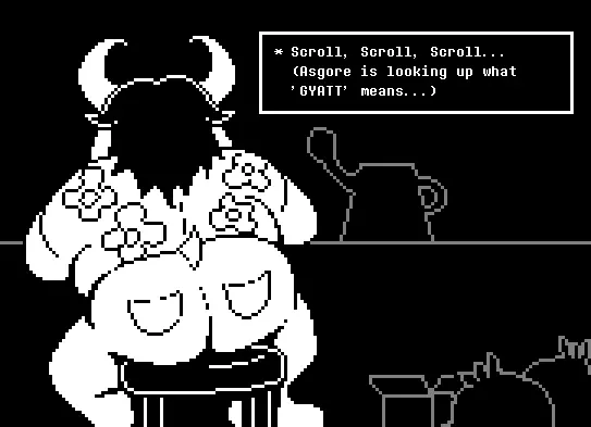 Image solo,1boy,male,ass,big_ass,male_only,tagme,sitting,monochrome,undertale,pixel_art,stool,asgore_dreemurr,barakatalogue