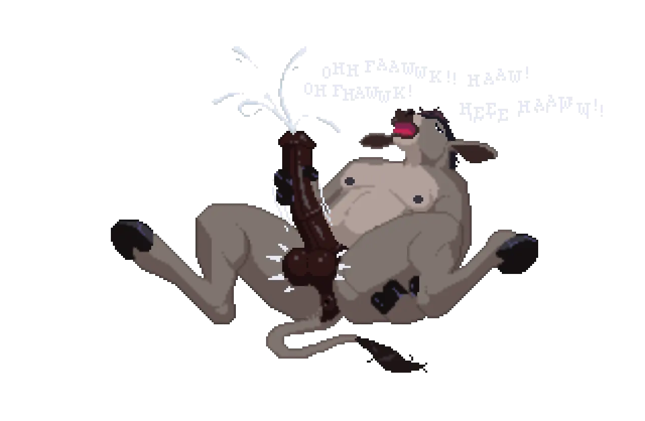 Image nipples,solo,cum,male,penis,tail,lying,on_back,ass,digital_media_(artwork),balls,anthro,anus,ejaculation,genital_fluids,masturbation,orgasm,bodily_fluids,fur,genitals,mammal,dialogue,animal_genitalia,animal_penis,hooves,orgasm_face,equine_genitalia,equid,equine,equine_penis,puffy_anus,transparent_background,mane,asinus,donkey,alpha_channel,pixel_(artwork),8bit_familiar,braying