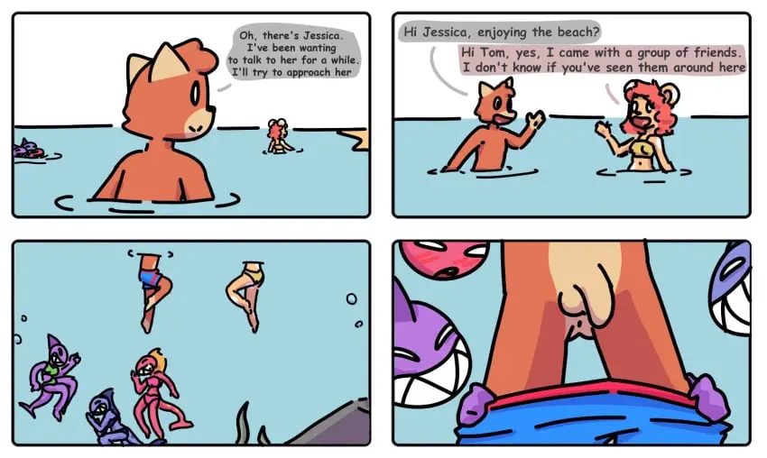 Image nude,penis,furry,beach,water,balls,anthro,tagme,anus,comic,assisted_exposure,koryqwq,pantsed,pantsing