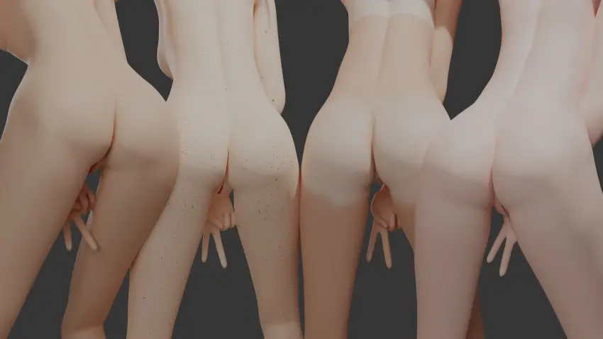 Image breasts,female,nude,pussy,ass,tagme,3d,peace_sign,4girls,vyxtra