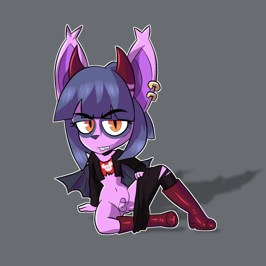 Image clothing,hi_res,pants,simple_background,solo,male,penis,choker,femboy,digital_drawing_(artwork),digital_media_(artwork),jewelry,size_difference,wings,anthro,piercing,dress,demon,necklace,small_penis,self_upload,genitals,horn,ear_piercing,smaller_male,purple_body,grey_background,halloween,holidays,1:1,flashing,bottomwear,yerolay,flashing_penis,membrane_(anatomy),membranous_wings,long_boots,gaby_(goatgaby)