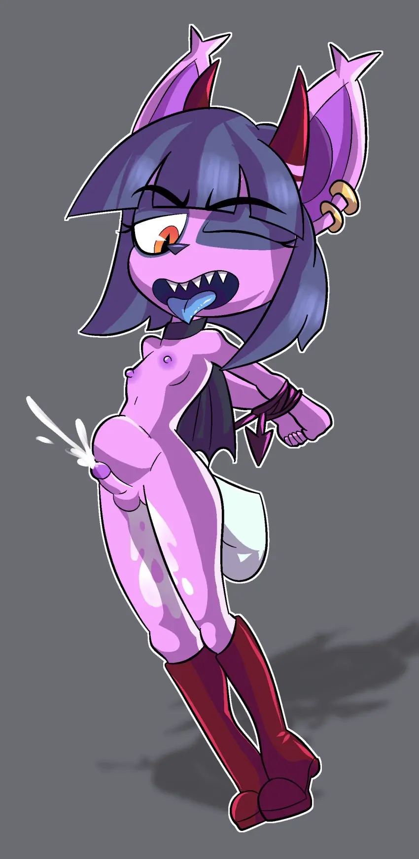 Image hi_res,nipples,simple_background,cum,male,penis,tail,choker,duo,femboy,male/male,digital_drawing_(artwork),digital_media_(artwork),jewelry,size_difference,wings,anthro,piercing,demon,absurd_res,necklace,penis_size_difference,small_penis,penetration,genital_fluids,bodily_fluids,genitals,ear_piercing,stomach_bulge,girly,smaller_male,purple_body,grey_background,disembodied_penis,big_ears,halloween,holidays,cumming_while_penetrated,yerolay,membrane_(anatomy),membranous_wings,spade_tail,long_boots,gaby_(goatgaby)