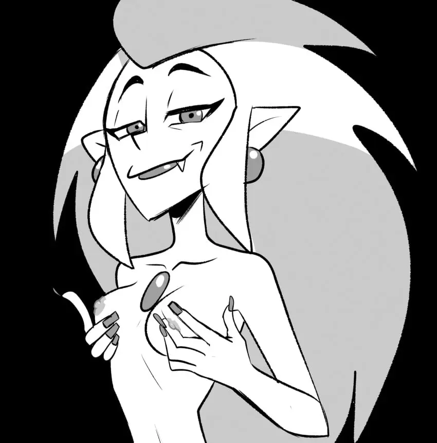 Image breasts,female,disney,earrings,disney_channel,monochrome,nipple_tweak,the_owl_house,older_female,greyscale,fondling_breast,inkershike,eda_clawthorne,aunt_maire,drpizzaboi1,fondling_own_breast,fondling_self,single_fang
