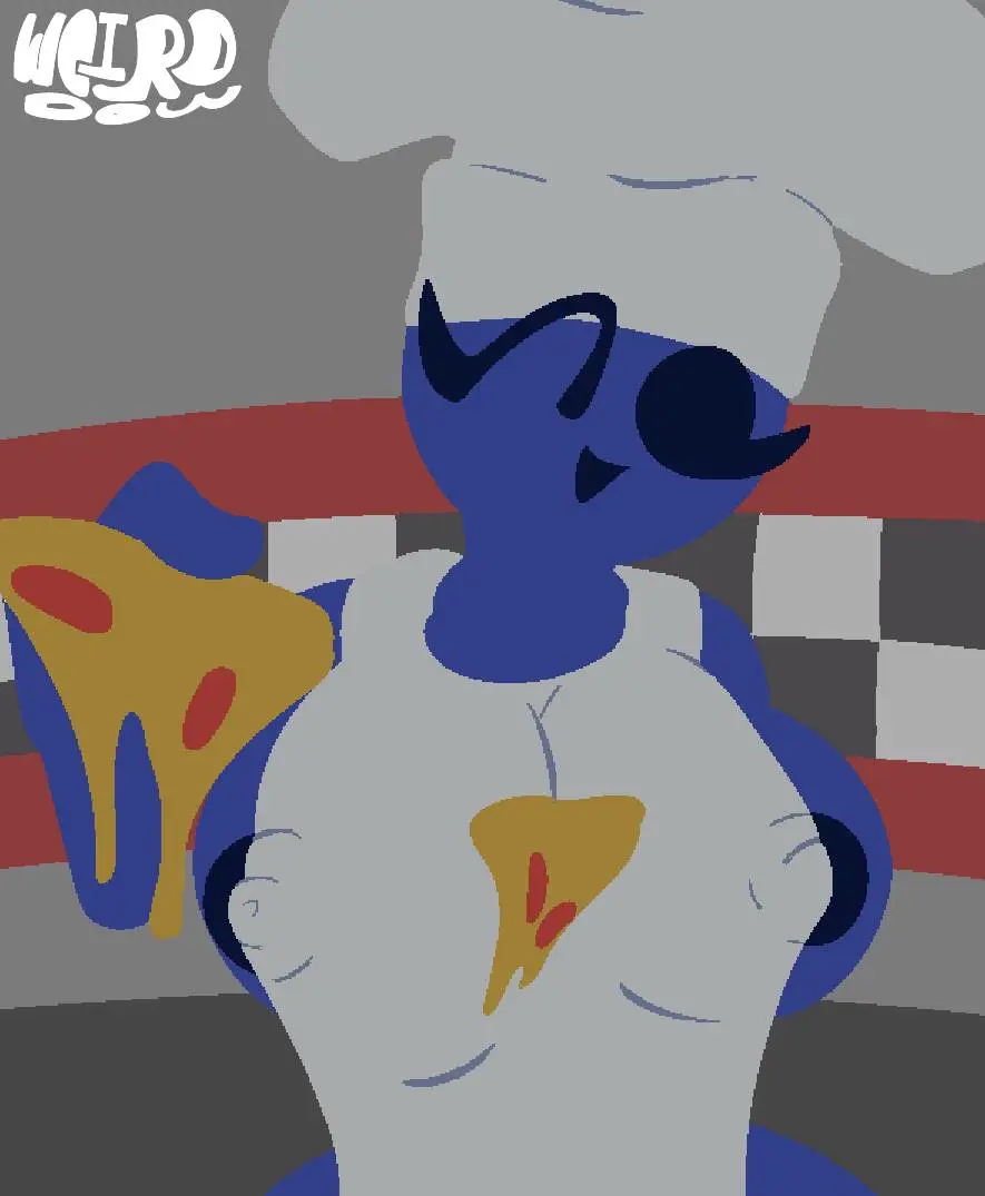 Image 1girls,big_breasts,breasts,female,female_only,nipples,areolae,sideboob,tagme,wink,winking_at_viewer,:d,apron,shortstack,cute_face,nipple_bulge,areola_bulge,areola_slip,rule_63,chef_hat,blue_skin,apron_only,friday_night_funkin,friday_night_funkin_mod,pizza,mob_face,offering_food,ourple_guy_(fnf_mod),vloo_girl,vloo_guy,weirddow,;d