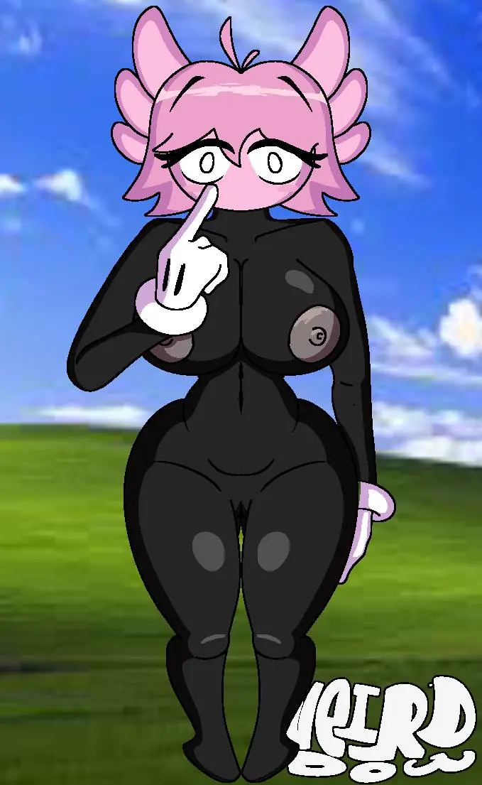 Image 1girls,big_breasts,breasts,female,female_only,nipples,gloves,nude,pussy,areolae,pink_hair,black_body,rule_63,genderswap_(mtf),genderswap,crazy_eyes,blush_stickers,pink_face,grey_areola,grey_nipples,weirddow,axolotl_girl,axolotl_humanoid,bliss_(image),kinito,kinitopet,windows_xp