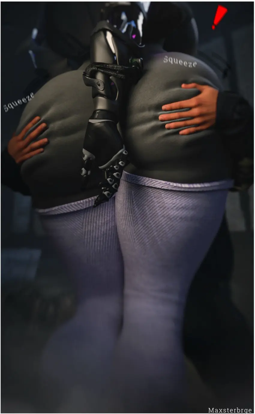 Image 1girls,female,1boy,male,ass,big_ass,big_butt,humanoid,watermark,text,socks,3d,3d_(artwork),ass_focus,ass_grab,squeezing,back_view,hand_on_butt,robot,robot_girl,robot_humanoid,butt_focus,robot_joints,robotic_arm,robotic,squeezing_butt,exclamation_mark,maxsterbrge