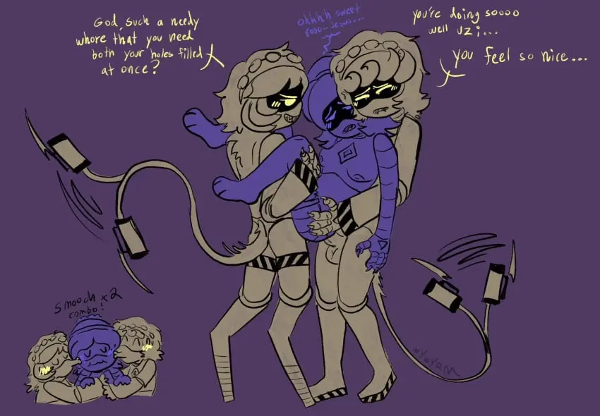 Image 1girls,female,1boy,male,penis,straight,tail,sex,1futa,erection,futanari,humanoid,intersex,2d,text,penetration,english_text,erect_penis,female_penetrated,male_penetrating,male_penetrating_female,trio,bisexual,bisexual_female,robot,robot_girl,robot_humanoid,futa_penetrating,robot_boy,robot_futa,murder_drones,uzi_(murder_drones),screen_face,glitch_productions,humanoid_male,n_(murder_drones),v_(murder_drones),humanoid_female,futa_penetrating_female,wywyrm