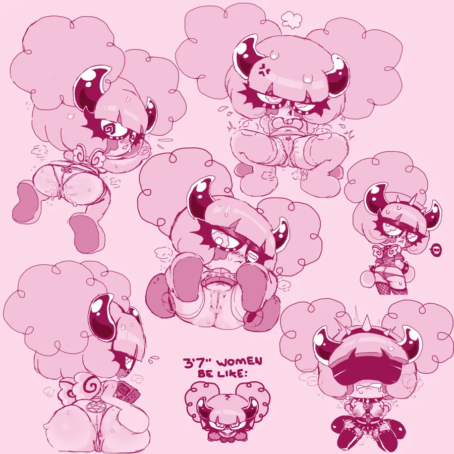 Image 1girls,female,female_only,looking_at_viewer,curly_hair,looking_back,virtual_youtuber,horns,pink_hair,wings,spread_legs,spread_pussy,spreading,wet,demon_girl,demon_horns,wet_pussy,monochrome,bondage,shortstack,blushing_female,looking_back_at_viewer,bondage_gear,chibi,spiked_bracelet,blushing,hand_on_butt,fishnet_legwear,eyeliner,spiked_collar,pink_background,fishnet,unusual_pupils,pentagram,chocovania_(character),eggshoppe,gameboy,short_female,spiked_headwear