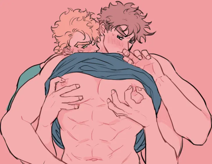 Image nipples,male,muscular,muscular_male,2boys,male/male,male_only,yaoi,gay,male_nipples,jojo's_bizarre_adventure,battle_tendency,joseph_joestar,caesar_zeppeli