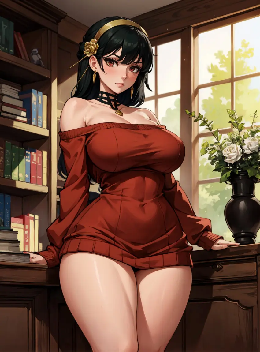 Image 1girls,female,female_only,human,looking_at_viewer,solo,ai_generated,spy_x_family,yor_briar,makimass_ai