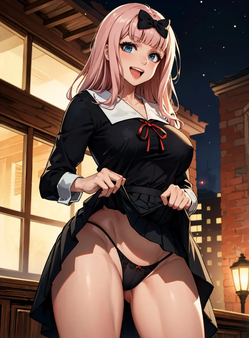 Image 1girls,female,female_only,human,looking_at_viewer,solo,ai_generated,school_uniform,kaguya-sama_wa_kokurasetai_~tensai-tachi_no_renai_zunousen~,fujiwara_chika,makimass_ai