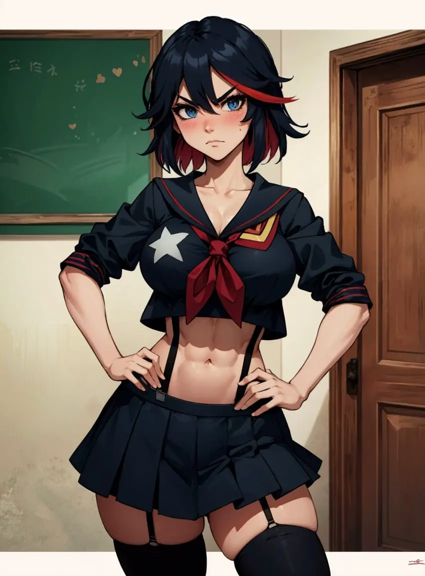 Image 1girls,female,female_only,human,looking_at_viewer,solo,ai_generated,kill_la_kill,matoi_ryuuko,makimass_ai