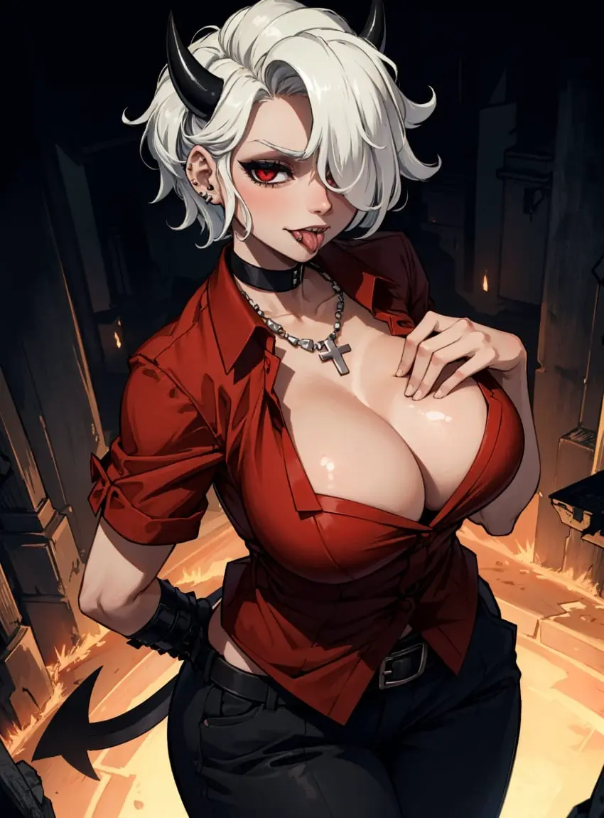 Image female,looking_at_viewer,ai_generated,video_games,helltaker,makimass_ai,zdrada_(helltaker)