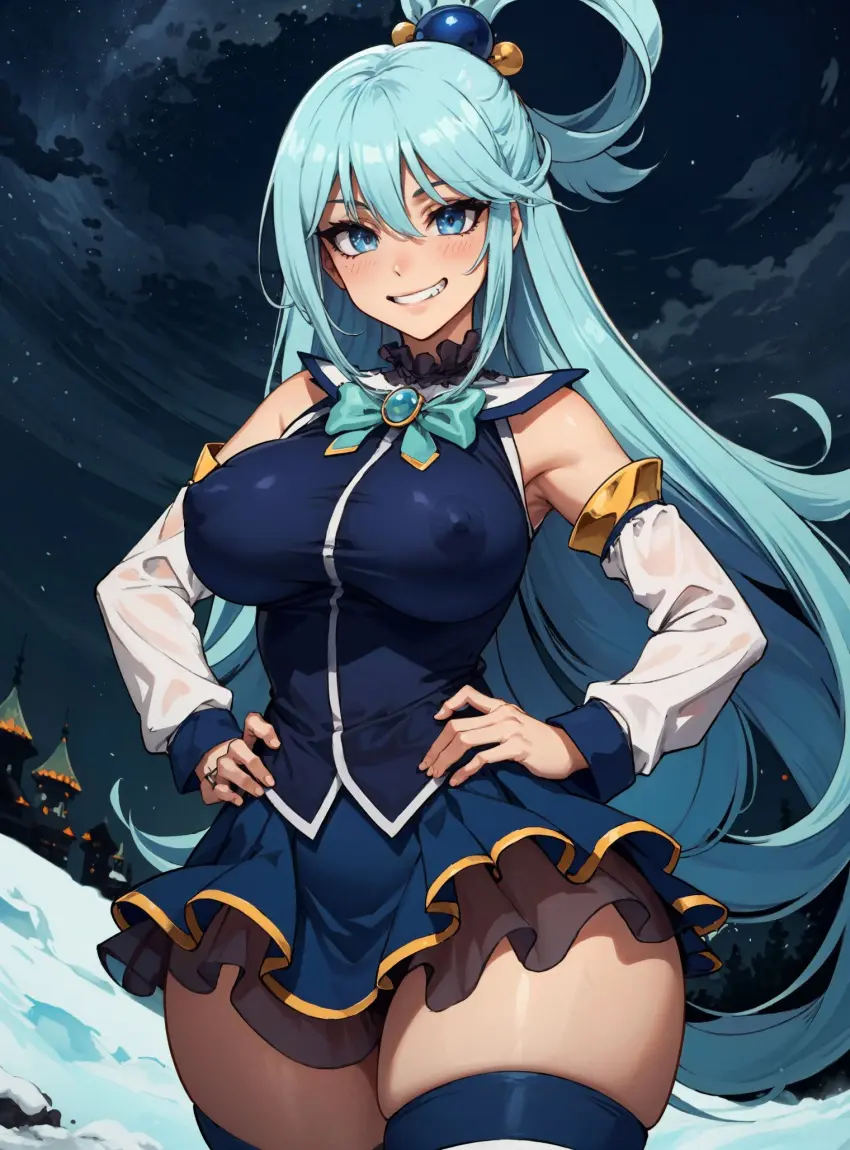 Image 1girls, female, female_only, looking_at_viewer, solo, ai_generated, kono_subarashii_sekai_ni_shukufuku_wo!, aqua_(konosuba), makimass_ai