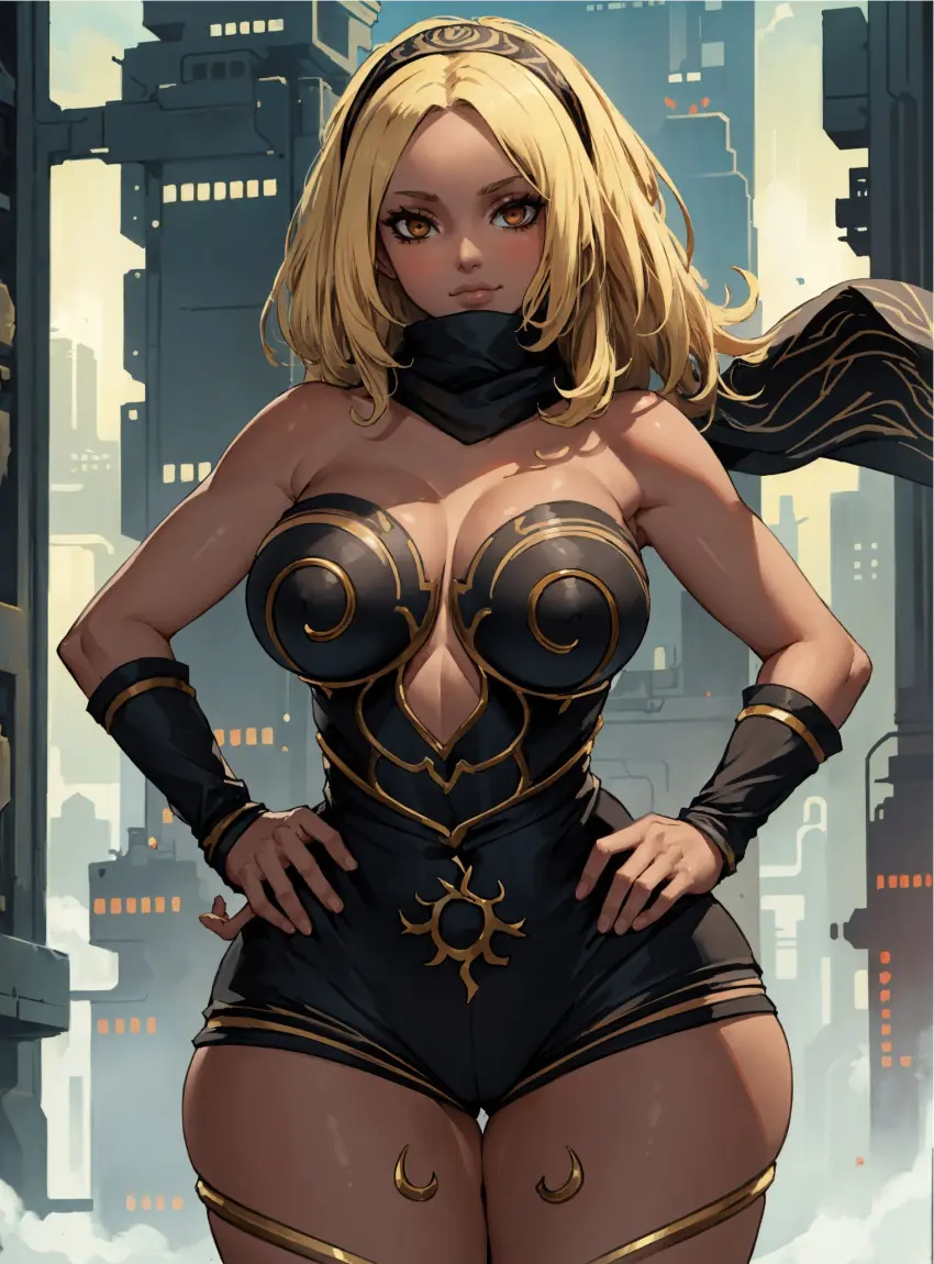 Image female,looking_at_viewer,ai_generated,video_games,makimass_ai,gravity_rush,kat_(gravity_rush)