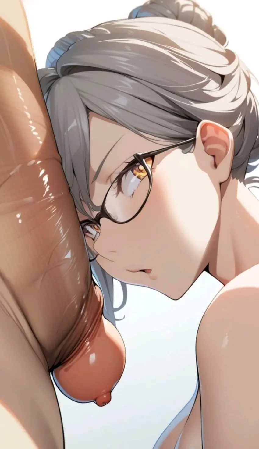 Image looking_at_viewer,penis,big_penis,ai_generated,glasses,tagme,myaim,prison_school,shiraki_meiko