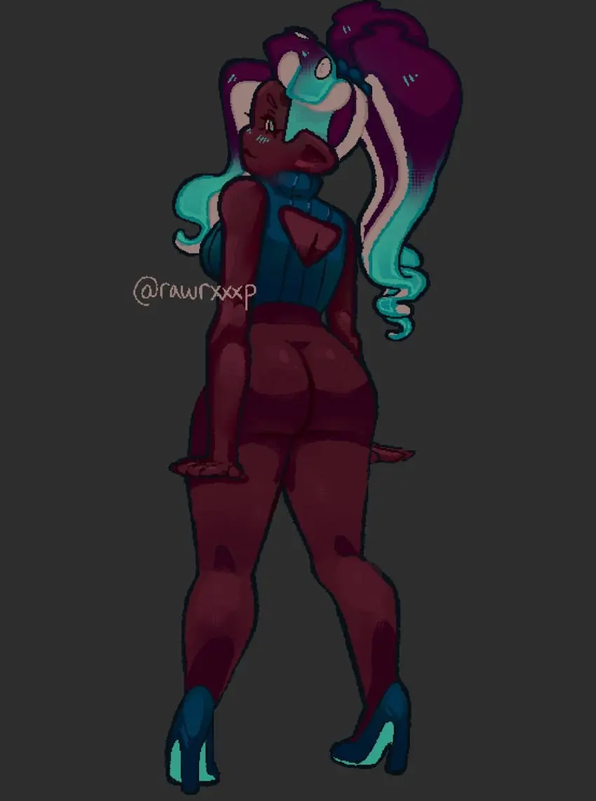 Image 1girls,female,ass,dark_skin,tagme,bottomless,marina_(splatoon),splatoon,octoling,rawrxxxp
