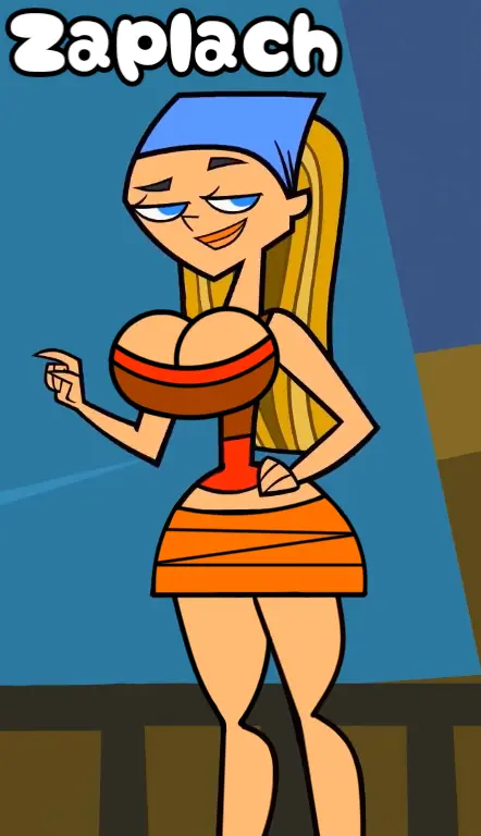 Image 1girls,breasts,female,female_only,large_breasts,looking_at_viewer,blue_eyes,cleavage,accurate_art_style,alternate_breast_size,total_drama_island,crop_top,facing_viewer,cartoon_network,narrow_waist,overflowing_breasts,lindsay_(tdi),zaplach