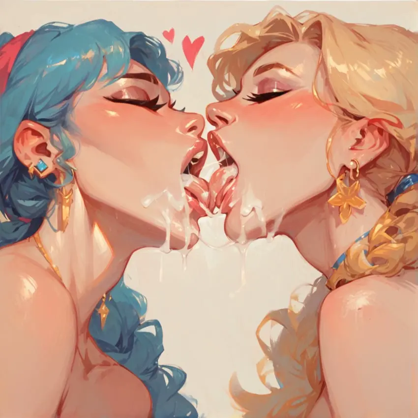 Image female,light-skinned_female,light_skin,2girls,blue_hair,cum_in_mouth,cum_on_tongue,tongue_out,female_focus,ai_generated,jewelry,2d,blonde_hair,stable_diffusion,closed_eyes,naked_female,kissing,french_kiss,tongue_kiss,l,french_kissing,cum_swap,cum_kiss,tongue_kissing