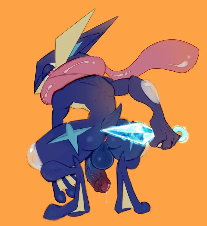 Image hi_res,looking_at_viewer,red_eyes,simple_background,solo,male,nude,penis,pokemon,pokemon_(species),tongue,ass,colored,looking_back,barefoot,humanoid_penis,feet,digital_media_(artwork),balls,anthro,nude_male,veiny_penis,anus,absurd_res,nintendo,presenting,genital_fluids,bodily_fluids,genitals,holding_object,precum,rear_view,foreskin,uncircumcised,precum_drip,half-erect,biped,blue_body,crouching,generation_6_pokemon,presenting_hindquarters,dripping,fingers,humanoid_genitalia,holding_weapon,weapon,vein,toes,glans,blue_penis,nude_anthro,long_tongue,elemental_manipulation,kunai,3_fingers,perineum,backsack,presenting_penis,male_anthro,membrane_(anatomy),presenting_balls,back_muscles,webbed_hands,amphibian,blue_balls,orange_background,webbed_feet,greninja,2_toes,darkluxia,water_manipulation