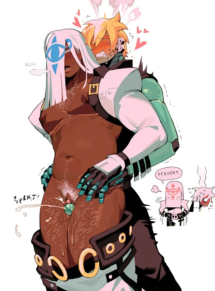 Image blush,long_hair,nipples,white_hair,cum,interlocked_fingers,male,penis,pussy,short_hair,thick_thighs,thighs,uncensored,hair_over_one_eye,intersex,dark_skin,male/male,male_only,yaoi,blonde_hair,clitoris,pussy_juice,ejaculation,trembling,steaming_body,english_text,holding_hands,dark_nipples,cuntboy,male_focus,scar,speech_bubble,shrug_(clothing),pectorals,thigh_sex,chibi,frottage,robot,large_pectorals,mastectomy_scar,trans_man,transmasc,english_commentary,chest_hair,white_pubic_hair,scar_on_chest,redrawn,guilty_gear,chibi_inset,cuntboy_with_male,guilty_gear_xx,large_clitoris,object_through_head,pervertron3000,robo-ky,screw_in_head,venom_(guilty_gear),winding_key